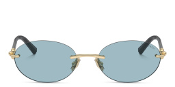 Shop TIFFANY Tiffany HardWear Rimless Oval Sunglasses in Gold online.