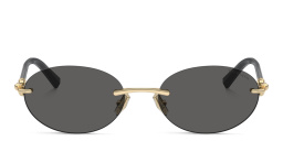 Shop TIFFANY Tiffany HardWear Rimless Oval Sunglasses in Gold online.