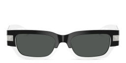 VERSACE Medusa Rectangle Sunglasses in Double Layer Black & White – Product Photo 1