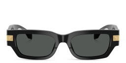 VERSACE Medusa Rectangle Sunglasses in Black – Product Photo 1