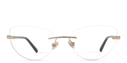 EYE'M Rimless Wide Cat-Eye Eyeglasses in Gold Black – Product Photo 1