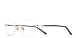 Shop EYE'M Rimless Wide Cat-Eye Eyeglasses in Gold Black online.