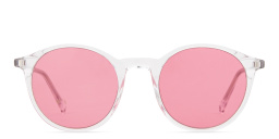 EYE'M Round Sunglasses in Clear – Product Photo 1