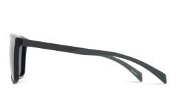 EYE'M Unisex Square Sunglasses in Black – Product Photo 3