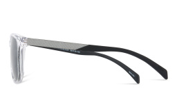 EYE'M Unisex Square Sunglasses in Clear – Product Photo 3