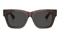 Shop BURBERRY Logo Signature Square Sunglasses in Brown online.