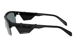 Emporio Armani Mask Half-Rim Irregular Sunglasses in Black – Product Photo 3