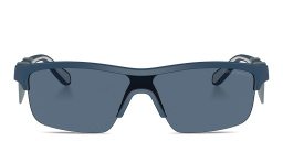 Emporio Armani Mask Half-Rim Irregular Sunglasses in Blue – Product Photo 1