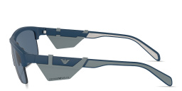 Emporio Armani Mask Half-Rim Irregular Sunglasses in Blue – Product Photo 3