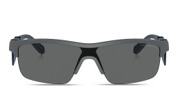 Emporio Armani Mask Half-Rim Irregular Sunglasses in Grey – Product Photo 1