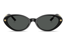 VERSACE Daily Heritage Oval Sunglasses in Black – Product Photo 1