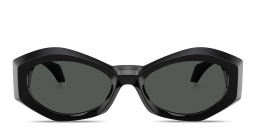 VERSACE Medusa Plaque Irregular Sunglasses in Black – Product Photo 1