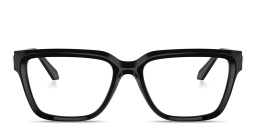 Shop VERSACE Medusa Rectangle Eyeglasses in Black online.