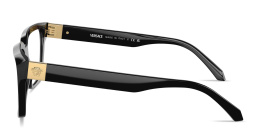 Shop VERSACE Medusa Rectangle Eyeglasses in Black online.