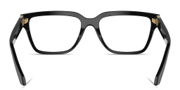 Shop VERSACE Medusa Rectangle Eyeglasses in Black online.