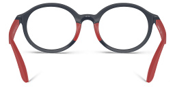 Shop Emporio Armani Logo Kids Round Eyeglasses in Dark Blue online.