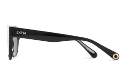 Shop EYE'M Square Sunglasses in Shiny Black online.