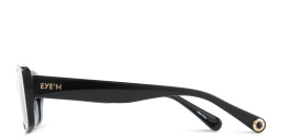 تسوق نظارات شمسية مستطيلة EYE'M بلون أسود لامع أونلاين.