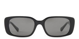 EYE'M Rectangle Sunglasses in Shiny Black – Product Photo 1