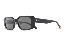 EYE'M Rectangle Sunglasses in Shiny Black – Product Photo 2