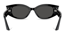 Shop JIMMY CHOO Logo Signature Wide Oval Sunglasses in Black online.