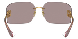 MIU MIU Runway Rimless Wide Irregular Sunglasses in Gold – Product Photo 4