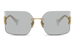 MIU MIU Runway Rimless Wide Irregular Sunglasses in Gold – Product Photo 1
