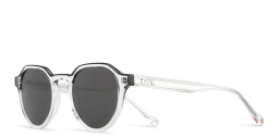 EYE'M Round Sunglasses in Clear – Product Photo 2