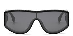 Shop FENDI Fendi Lab Black Mask Sunglasses in Black online.