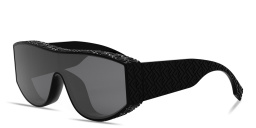 Shop FENDI Fendi Lab Black Mask Sunglasses in Black online.