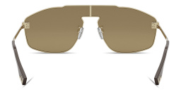 Shop FENDI Sky Wide Aviator Sunglasses in Gold online.