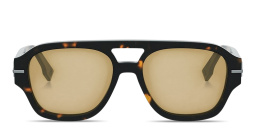 Shop FENDI Fendigraphy Square Sunglasses in Dark Havana online.