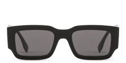 Shop FENDI Diagonal Rectangle Sunglasses in Black online.
