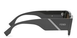 Shop FENDI Fendi Diagonal Rectangle Sunglasses in Brown online.