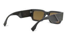 Shop FENDI Fendi Diagonal Rectangle Sunglasses in Brown online.