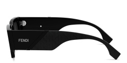 Shop FENDI Diagonal Rectangle Sunglasses in Black online.