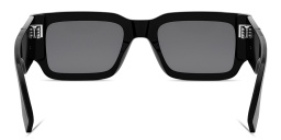 Shop FENDI Diagonal Rectangle Sunglasses in Black online.