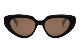 نظارات شمسية طراز كات آي مزيّنة بثلاث نقاط من سيلين بلون أسود - صورة المنتج 1