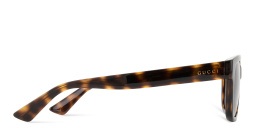Shop GUCCI Logo Lettering Rectangle Sunglasses in Havana online.