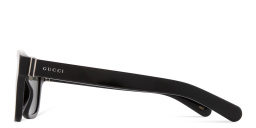 Shop GUCCI Web Square Sunglasses in Black online.