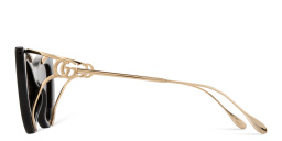 Shop GUCCI Gucci Fork Cat-Eye Sunglasses in Black online.
