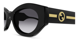 GUCCI La Piscine Oval Sunglasses in Black – Product Photo 3