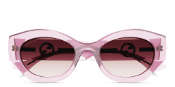 GUCCI La Piscine Oval Sunglasses in Pink – Product Photo 1