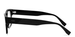 Shop FENDI Fendi Diagonal Black Rectangular Eyeglasses in Black online.