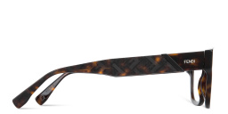 Shop FENDI Fendi Diagonal Square Eyeglasses in Havana online.