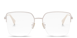 FENDI Logo Signature Half-Rim Wide Irregular Eyeglasses in Rose Gold – Product Photo 1