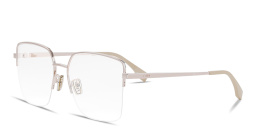 FENDI Logo Signature Half-Rim Wide Irregular Eyeglasses in Rose Gold – Product Photo 2