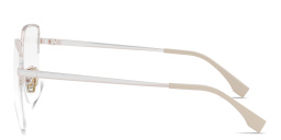 FENDI Logo Signature Half-Rim Wide Irregular Eyeglasses in Rose Gold – Product Photo 3