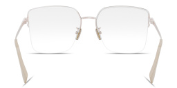 FENDI Logo Signature Half-Rim Wide Irregular Eyeglasses in Rose Gold – Product Photo 4