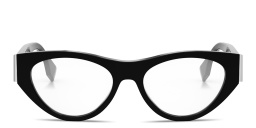 Shop FENDI Fendi First Black Cat-Eye Eyeglasses in Black online.